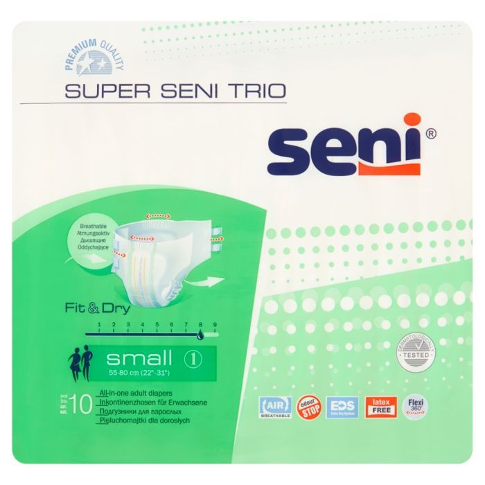 Seni Super Trio, pieluchomajtki dla dorosłych, rozmiar S, 10 szt. main product photo