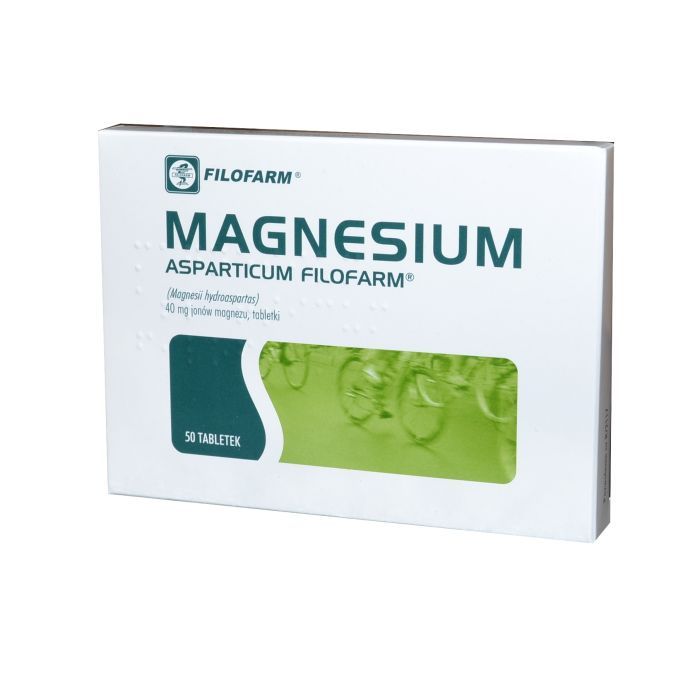 Magnesium Asparticum Filofarm,40mg Mg2+,tabl.,50szt,bl(2x25) main product photo