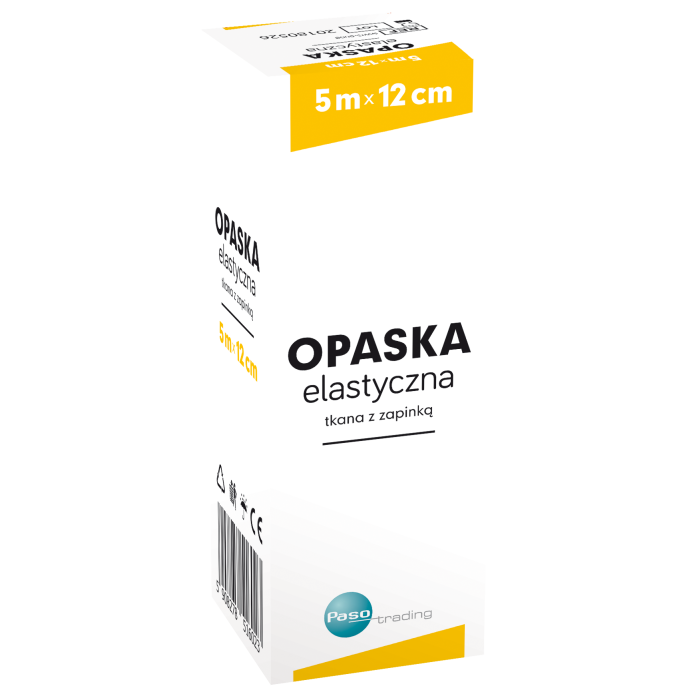 Opaska elastyczna, tkana, z zapinką, 5 m x 12 cm, 1 szt. (Paso) main product photo