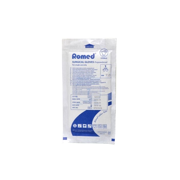 Rekawiczki chir.Romed,lat,jal,pudr,r.7,1para main product photo