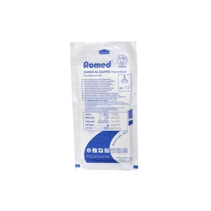 Rekawiczki chir.Romed,lat,jal,pudr,r.7,5,1para main product photo