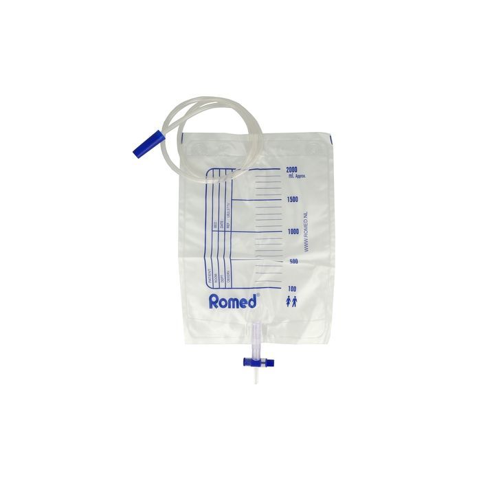Romed, worek na mocz z wentylem i spustem T, jałowy, 2 l, 1 szt. main product photo