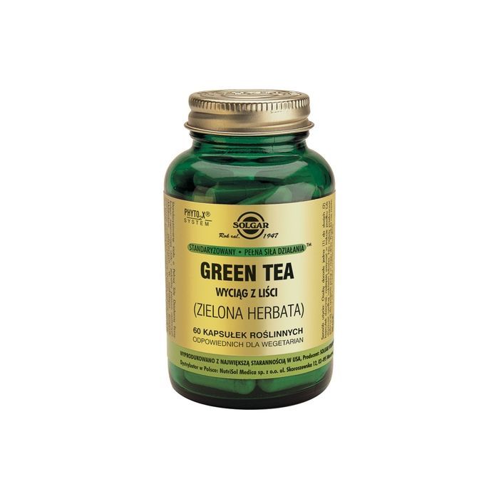 Solgar Green Tea Zielona Herbata, kaps.,wyc.z lisci, 60 szt main product photo