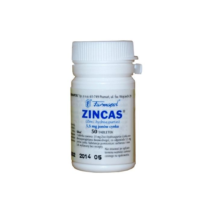 Zincas, 5,5 mg jonów cynku, tabletki, 50 szt. main product photo