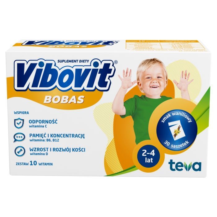 Vibovit Bobas, 2 g, proszek, smak waniliowy, 30 saszetek main product photo