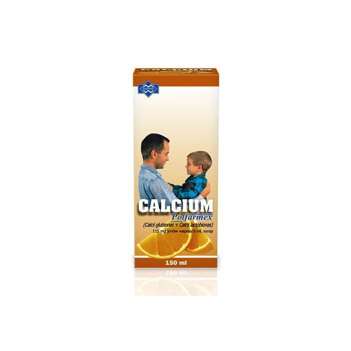 Calcium Polfarmex, syrop, o smaku pomarańczowym, 150 ml main product photo