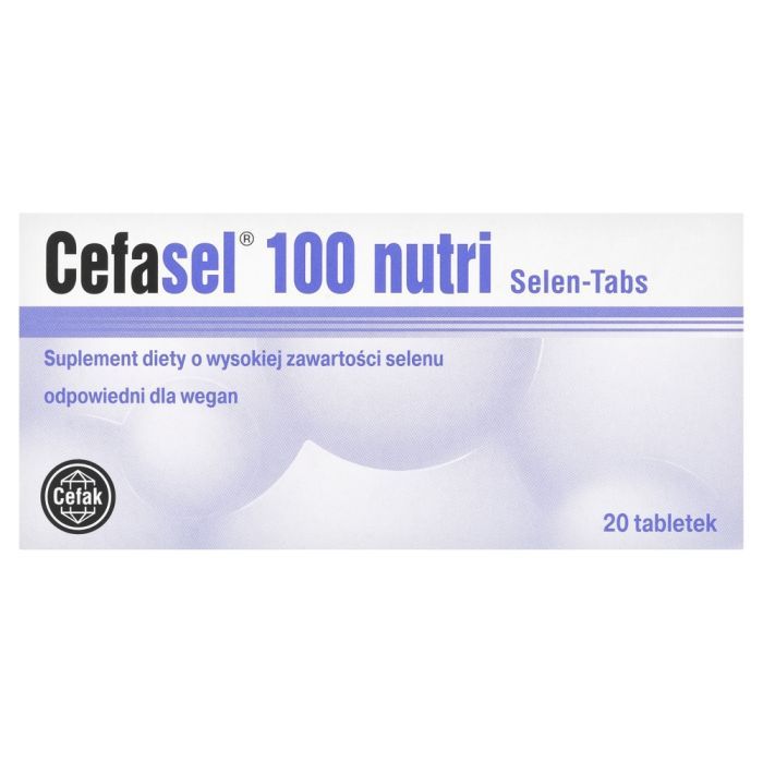 Cefasel nutri 100 Selen-Tabs, Suplement diety o wysokiej zawartości selenu 5,7 g, tabletki, 20 szt. main product photo