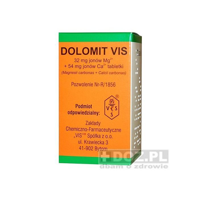 Dolomit VIS, 32 mg jonow Mg+54mg jonow Ca, tabl., 72 szt main product photo