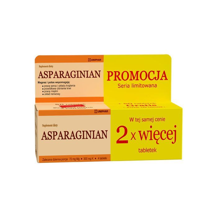 Asparaginian Magnez Potas, tabletki, 100 szt. (Uniphar) main product photo