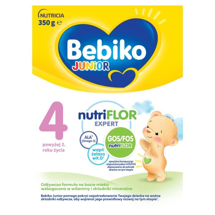 Bebiko Junior 4 NUTRIflor Expert, odżywcza formuła na bazie mleka, powyżej 2. roku życia, proszek, 350 g main product photo