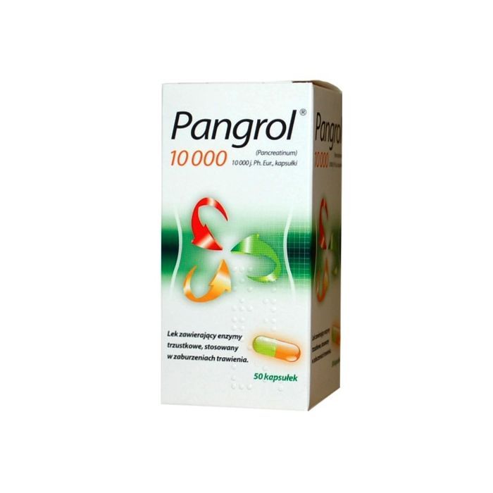 Pangrol 10 000, 10 000 j., kapsułki, 50 szt. main product photo