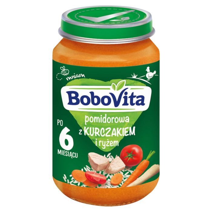 BoboVita, pomidorowa z kurczakiem i ryżem, 6 m+, 190 g main product photo