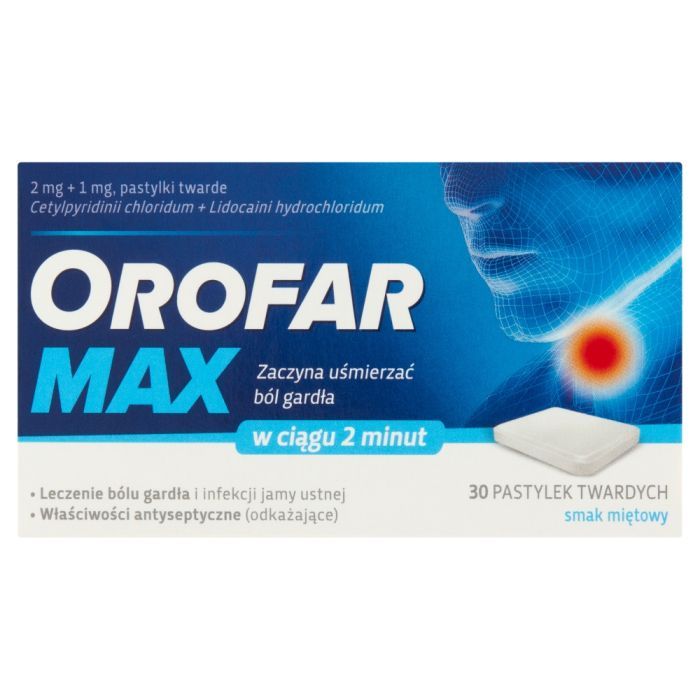 Orofar MAX, 2 mg+1 mg, pastylki twarde, 30 szt. main product photo