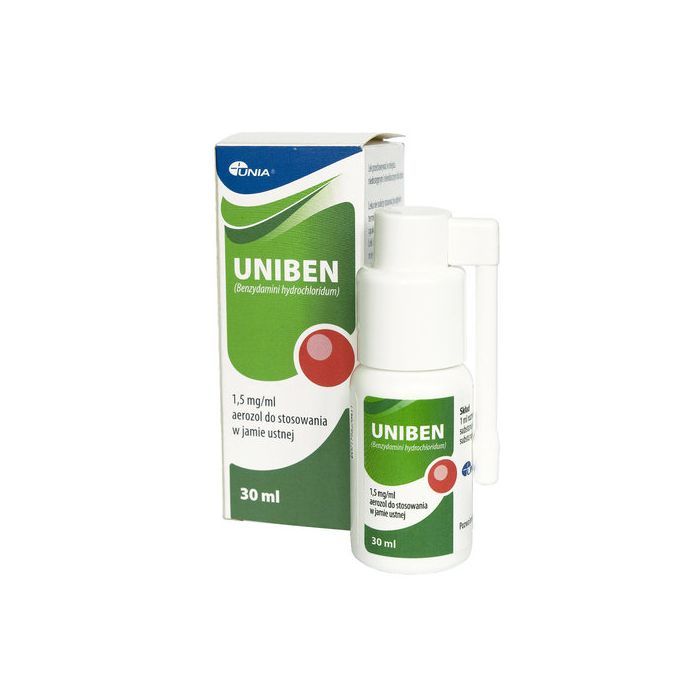 Uniben, 1,5 mg/ml, aerozol do stosowania w jamie ustnej, 30 ml main product photo