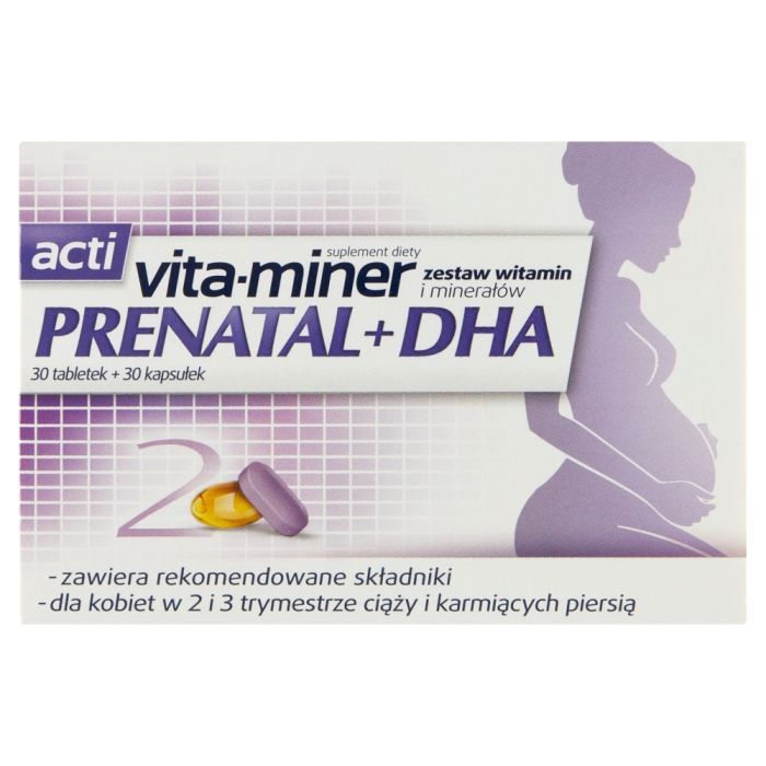 Acti Vita-miner Prenatal DHA, tabletki, 30 szt. + kapsułki, 30 szt. main product photo