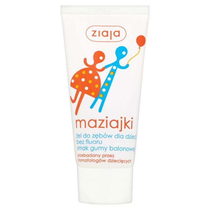 Ziaja Maziajki, żel do zębów dla dzieci bez fluoru, smak gumy balonowej, 50 ml main product photo