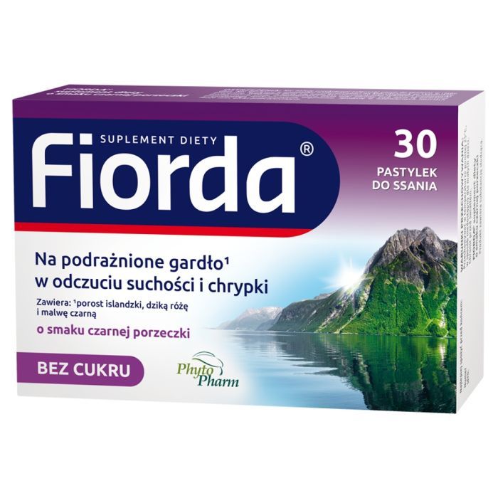 Fiorda, pastylki do ssania o smaku czarnej porzeczki, 30 szt. main product photo
