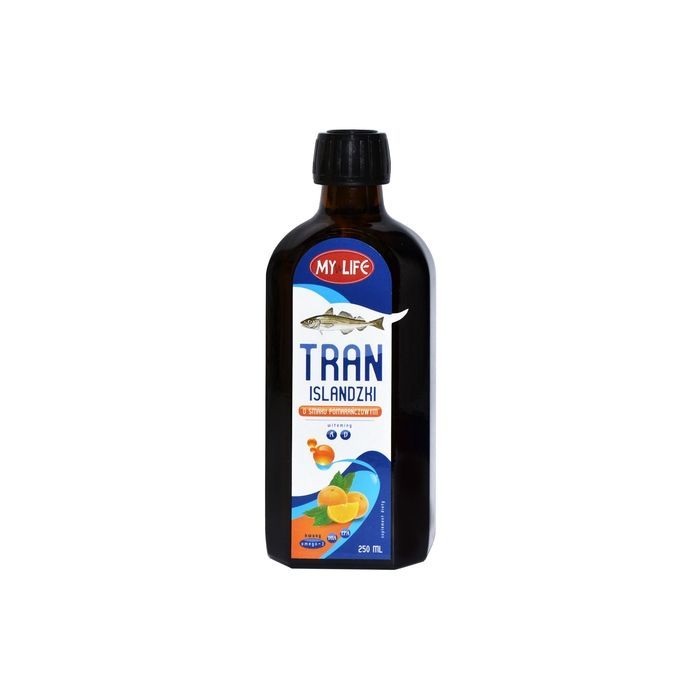 Tran islandzki o smaku pomarańczowym, olej, 250 ml main product photo
