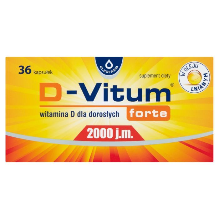 D-Vitum forte 2000 j.m., kapsułki z witaminą D dla dorosłych, 36 szt. main product photo