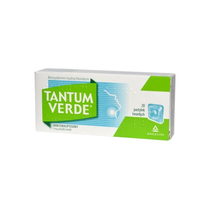 Tantum Verde smak eukaliptusowy, 3 mg, pastylki twarde, 20 szt. main product photo