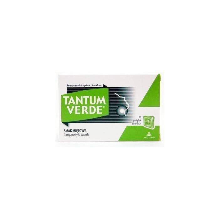 Tantum Verde smak miętowy, 3 mg, pastylki twarde, 30 szt. main product photo