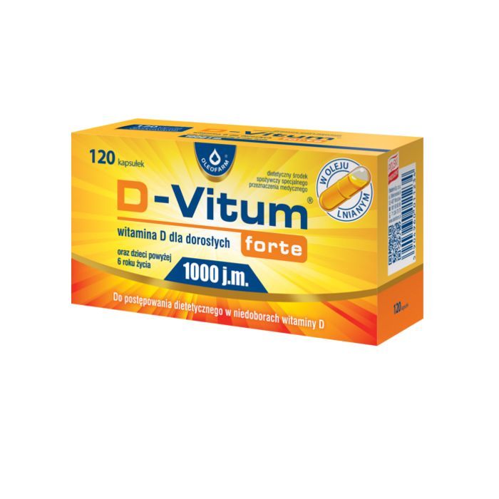 D-Vitum Forte 1000 j.m., kapsułki z witaminą D dla dorosłych, 120 szt. main product photo