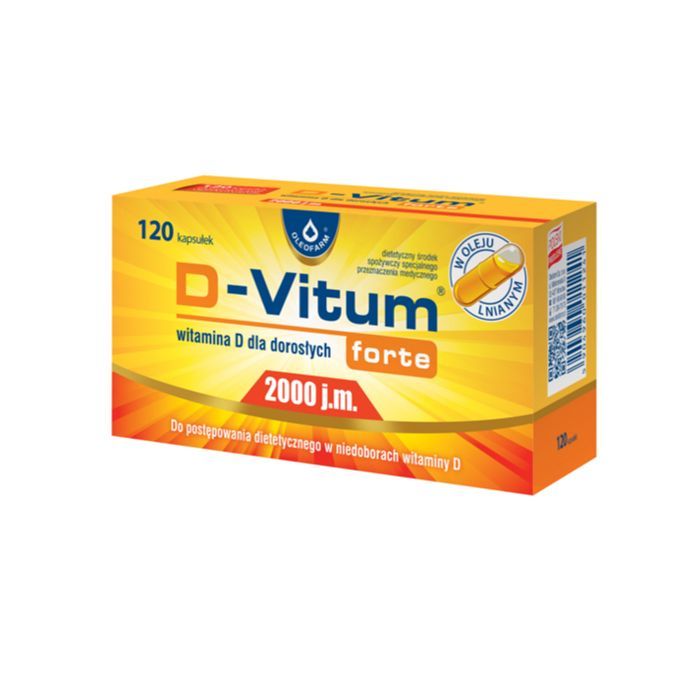 D-Vitum Forte 2000 j.m., kapsułki z witaminą D dla dorosłych, 120 szt. main product photo