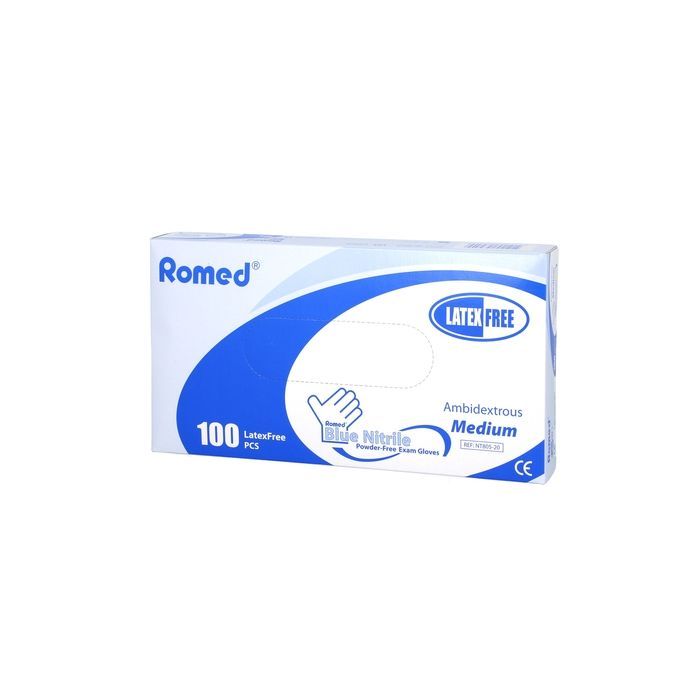 Rekawice diag,Romed,nitryl,n/jal,b/pudr.,niebieskie,M,100szt main product photo