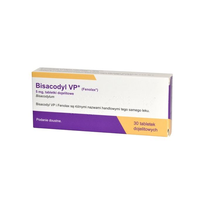 Bisacodyl VP, 5 mg, tabl.dojelit.,(i.row),Delf,Bulg, 30 szt main product photo