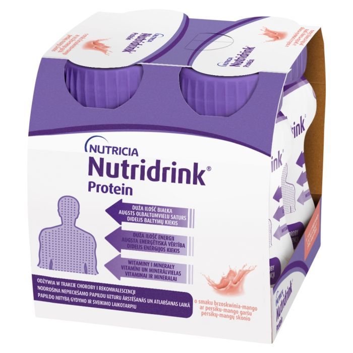 Nutridrink Protein, płyn o smaku brzoskwinia-mango, 4 x 125 ml main product photo