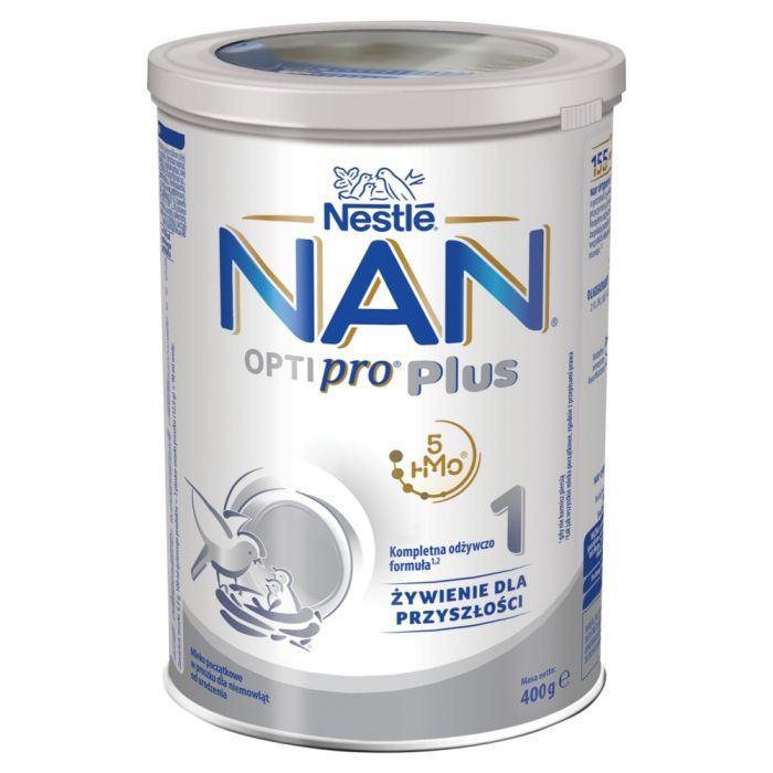 Nestle Nan Optipro Plus 1, 5 HMO, mleko początkowe dla niemowląt od urodzenia, 400 g main product photo