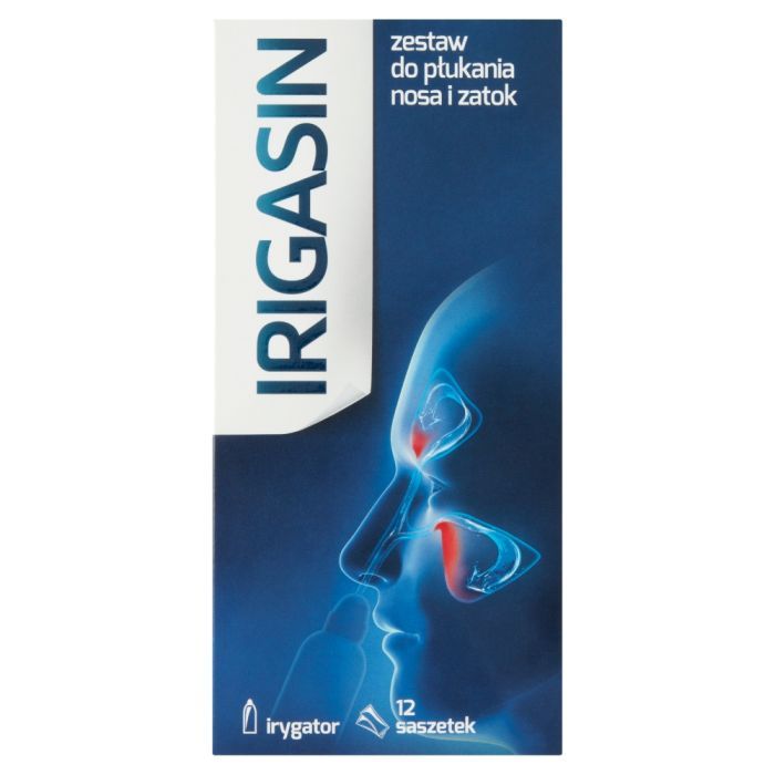 Irigasin, zestaw do płukania nosa i zatok, 12 saszetek + irygator main product photo