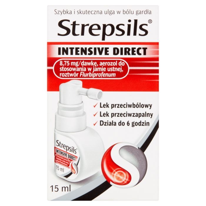 Strepsils Intensive Direct, aerozol do stosowania w jamie ustnej, 15 ml main product photo