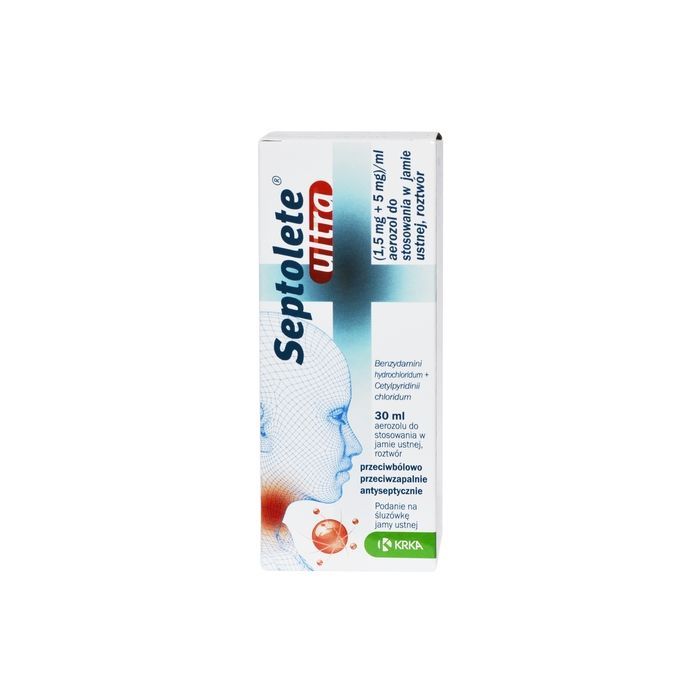 Septolete Ultra,(1,5mg+5 mg)/ml,aer.do stos.w j.ustn.,30 ml main product photo