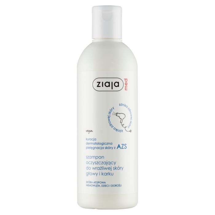 Ziaja Med, Kuracja Dermatologiczna skóry z AZS, szampon oczyszczający do wrażliwej skóry głowy, 300 ml main product photo