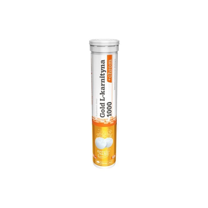 Olimp Gold L-Karnityna+chrom, tabletki musujące, smak cytrynowo-limonkowy z miętą, 20 szt. main product photo