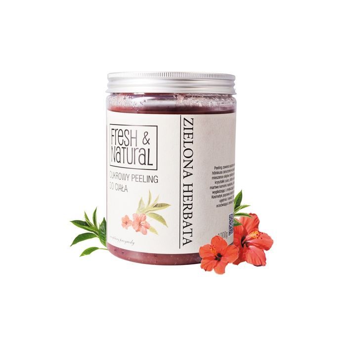 Fresh&Natural, peeling, cukrowy, zielona herbata,1000 g main product photo
