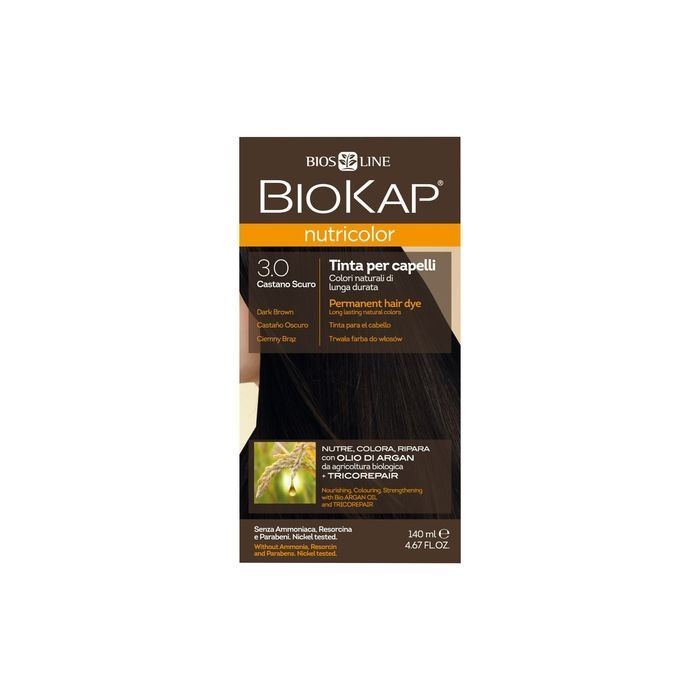 Biokap Nutricolor, farba,d/wl., 3.0,ciemny braz, 140 ml main product photo
