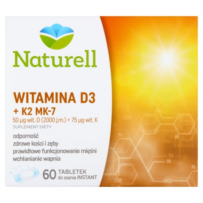 Naturell Witamina D3 + K2 MK-7, tabletki do ssania, 60 szt. main product photo