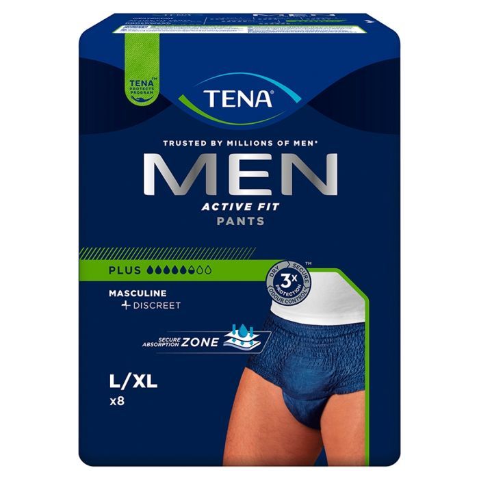 TENA Men Pants Plus OTC Edition, majtki chłonne, rozmiar L, 8 szt. main product photo