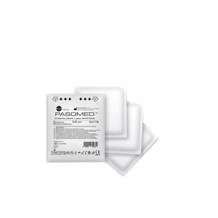 Kompr.gaz.jal.Pasomed,17nit, 5x5cm,( 8w), 3szt (pak.pojed) main product photo