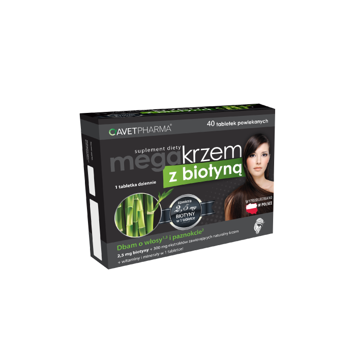 Mega Krzem z biotyną, tabletki powlekane, 40 szt. main product photo
