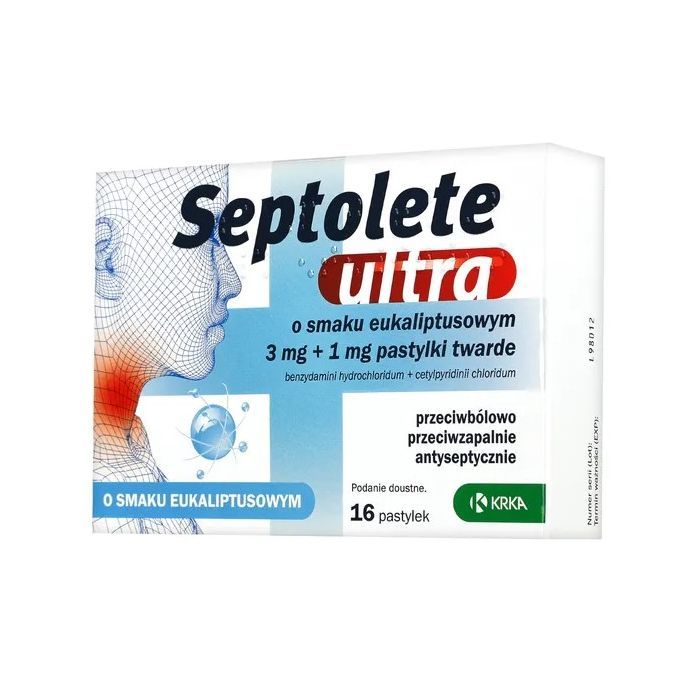 Septolete Ultra o sm.cytr,czarn.bzu,3mg+1mg,pastyl.tw,16szt main product photo