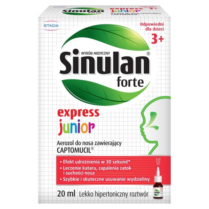 Sinulan Express Forte Junior, aerozol do nosa, 20 ml main product photo
