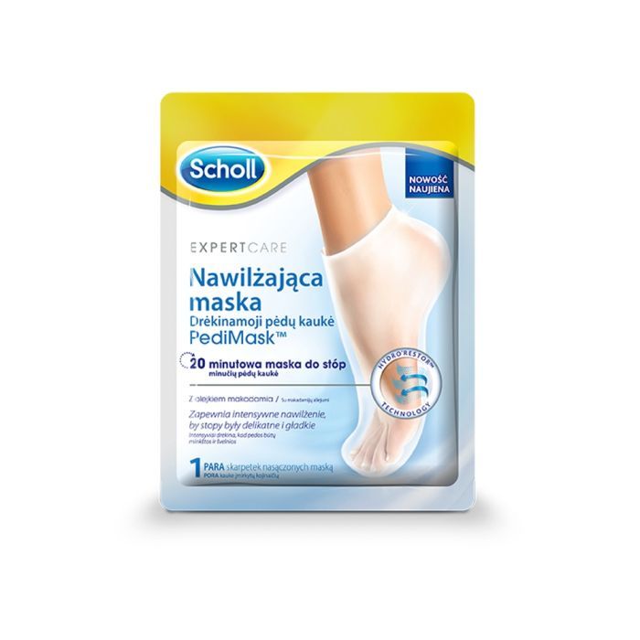 Scholl PediMask, Nawilżająca maska z olejkiem makadamia, 1 para (skarpetki) main product photo