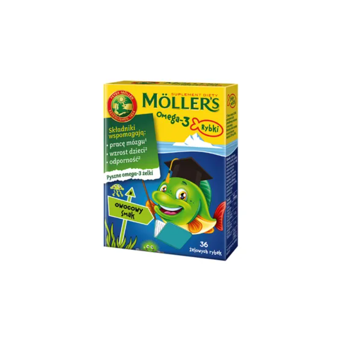Mollers Omega-3 Rybki, żelki, smak owocowy, 36 szt. main product photo