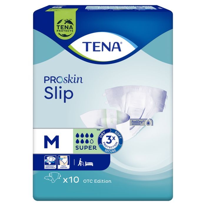 TENA Slip ProSkin Super OTC Edition, pieluchomajtki, rozmiar M, 10 szt. main product photo