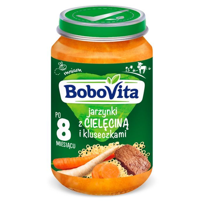 BoboVita, jarzynki z cielecina i kluseczkami, po 8m-cu, 190g main product photo