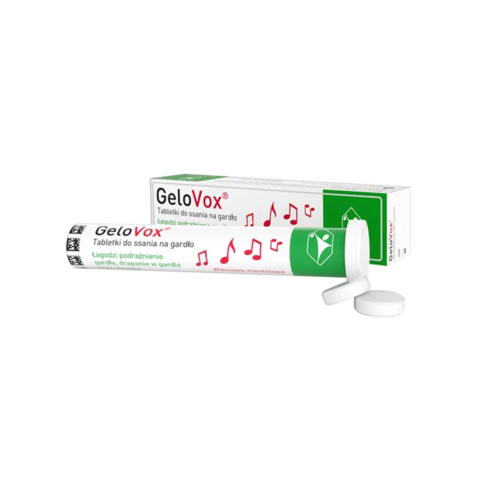 GeloVox, tabletki do ssania na gardło, wiśniowo-mentolowe, 20 szt. main product photo