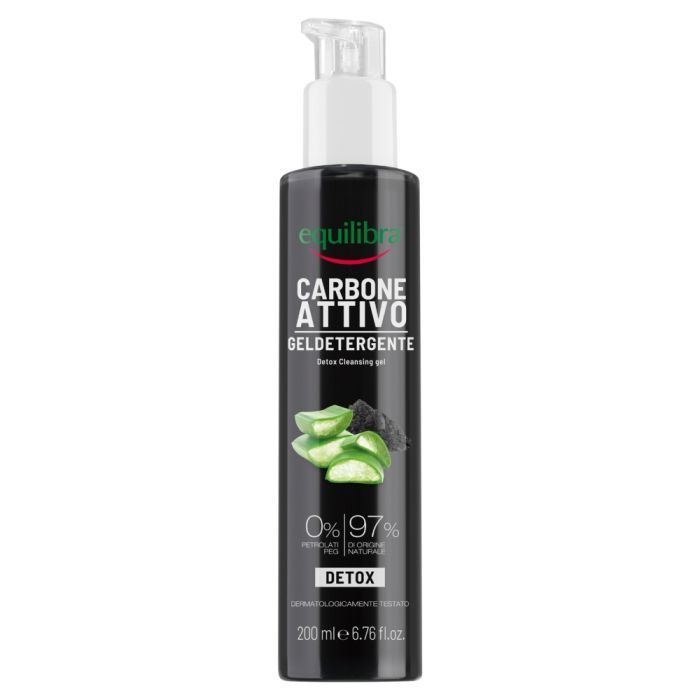 Equilibra, oczyszczający żel do mycia twarzy z aktywnym węglem, 200 ml main product photo